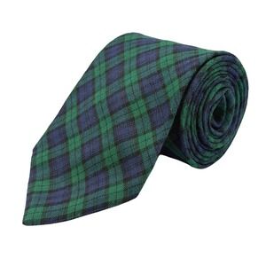 Vintage Gap Black Watch Tartan Plaid Wool‎ Blend Mens Tie Made in USA 57.5"L